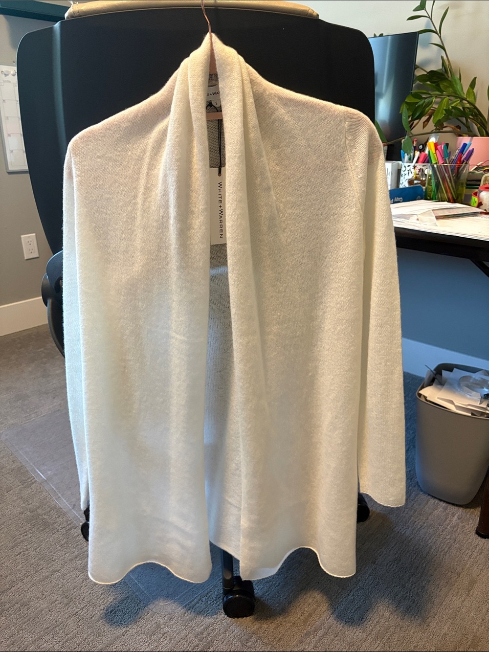 NWT White + Warren Cashmere Trapeze Cardigan